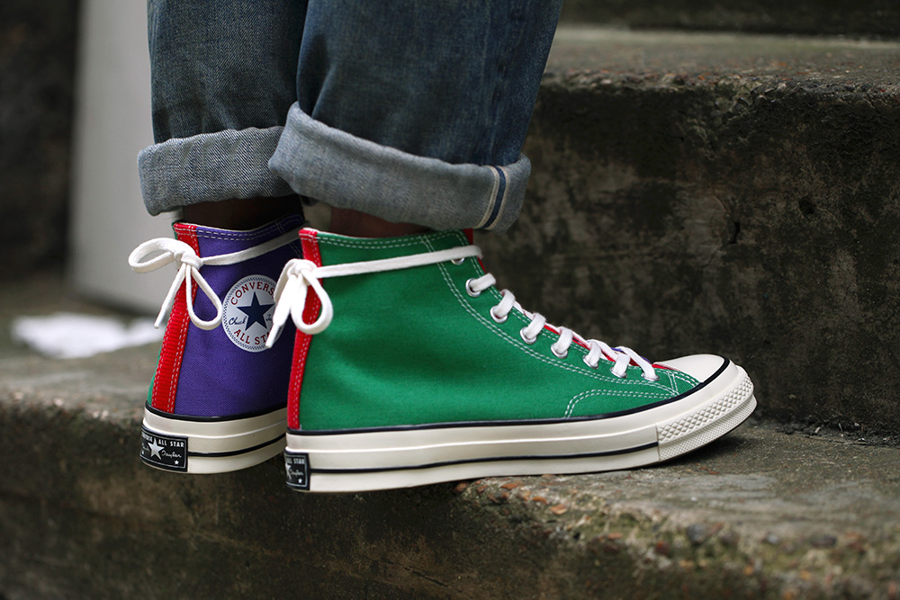 red blue green converse