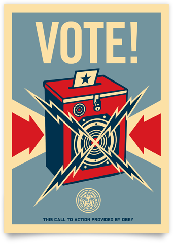 vote - Get out the Vote! with Sincerely Ink & Shepard Fairey @obeygiant @sincerely