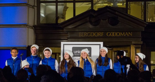 BG UNICEF 1749 540x287 - Event Recap: 2014 Bergdorf Goodman Window Unveiling and #UNICEFSnowflake Lighting  #BGHoliday #WhiteChristmasAtBG