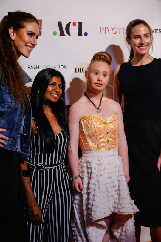 Rajee Aerie Aerie disability campaign model Madeline Stuart Australian model with down syndrome Christina Mallon director of Open Style Lab 540x810 - Event Recap: FASHINNOVATION @Fashinnovation_ @OpenStyleLab @RajeeAerie @ryanleslie @Madeline_Stuart @hickies #nyfw
