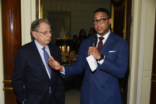 Dr Samuel Waxman with Don Lemon during presentation 540x360 - 6th Annual Collaborating For A Cure Ladies Luncheon To Benefit Cancer Research @donlemon @waxmancancer @lawlormedia