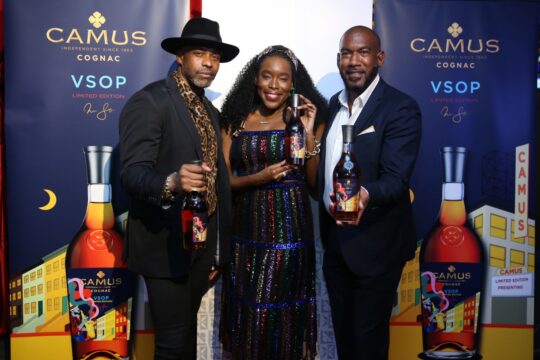 L R Musa Jackson Harlem Ambassador Trenness Woods Black The Queen of Hospitality and Henry Polanco New York Market Manager CIL US 540x360 - Event Recap: Camus Cognac Limited Edition bottle launch in Harlem, NYC