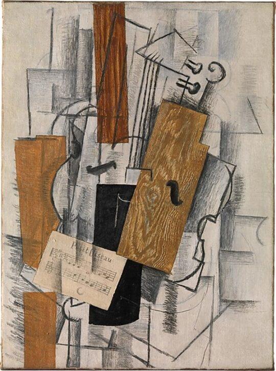 violin and sheet music petit oiseau brque 1913 1 540x727 - Cubism and the Trompe l’Oeil Tradition exhibition October 20, 2022 – January 22, 2023 at the Metropolitan Museum of Art