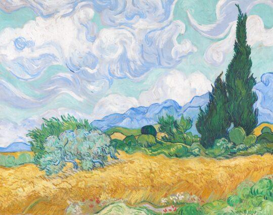 5 Van Gogh A Wheatfield with Cypresses September 1889 National Gallery London fig 71 540x427 - Van Gogh’s Cypresses: May 22 through August 27, 2023