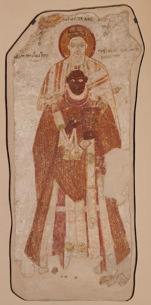 12 Wall Painting with Bishop Petros Protected by Saint Peter Faras Nubia late 10th century - Africa & Byzantium: November 19, 2023-March 3, 2024 at The Metropolitan Museum of Art